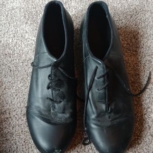 Black jazz tap shoes